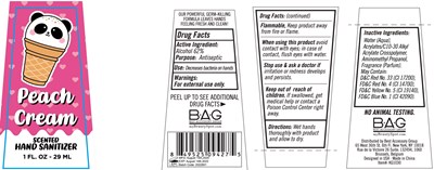 Image Description (Hand Sanitizer Peach Cream Scented 29 mL 62vv)